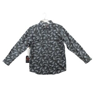 Moon Shine Men Shirt Medium Western Long Sleeve Cotton Snap New